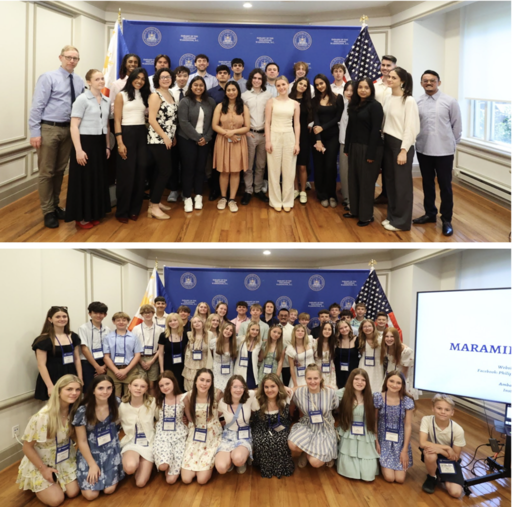 The Embassy welcomed visiting students from the Notre Dame School in Michigan City, Indiana (top) and Boston University in Massachusetts (bottom), who learned about the Philippines and the work of the Embassy.